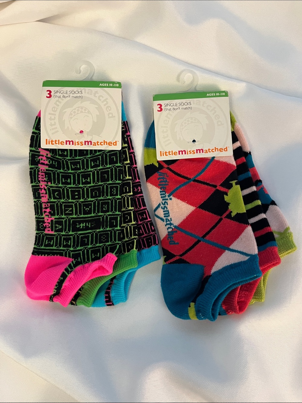 littlemissmatched Kids' Colorful Mixed Ankle Socks - Two Bright Multi Packs